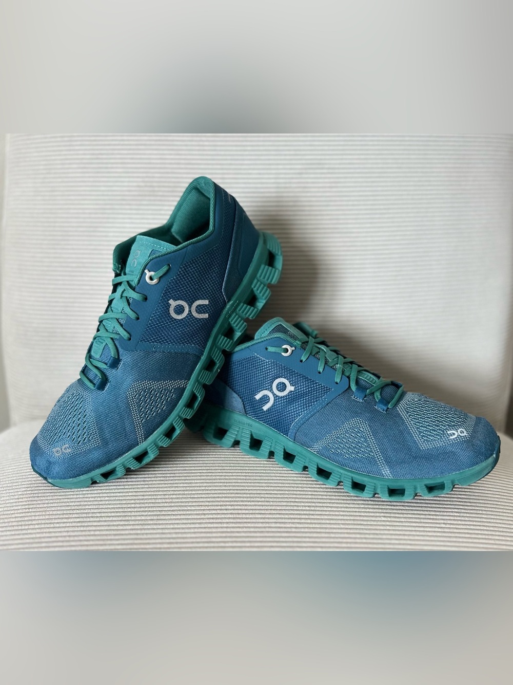 Men’s On Cloud X running/cross-training sneakers Storm / Tide size 7.5 (W 9)